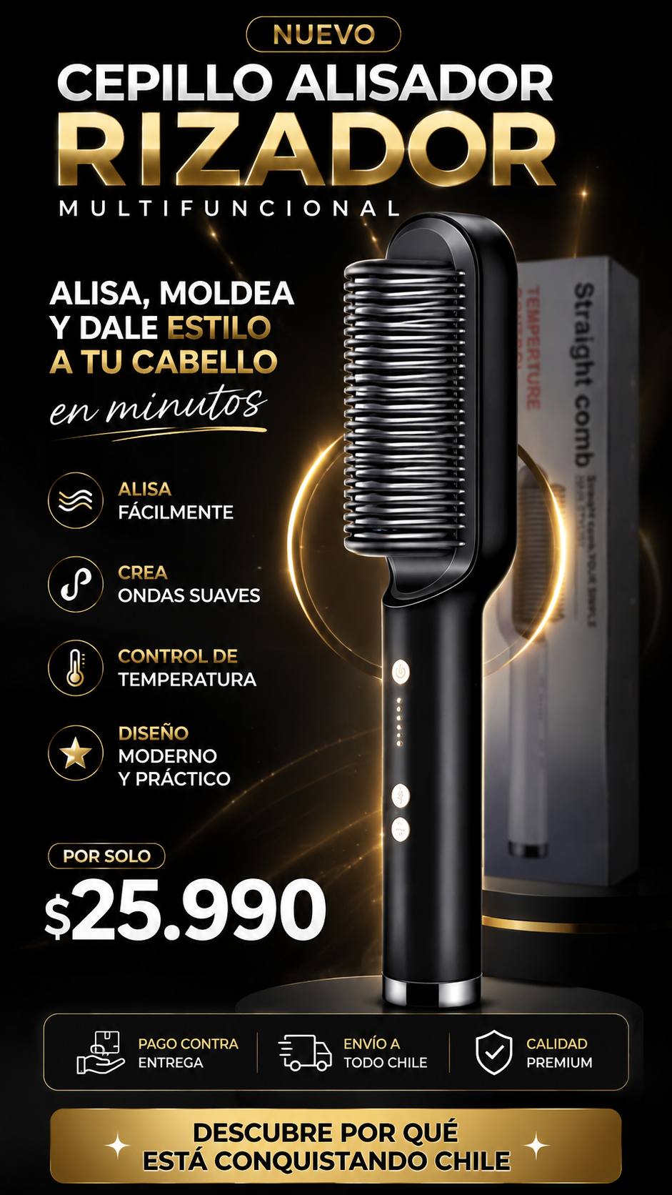 Cepillo Alisador Multifuncional