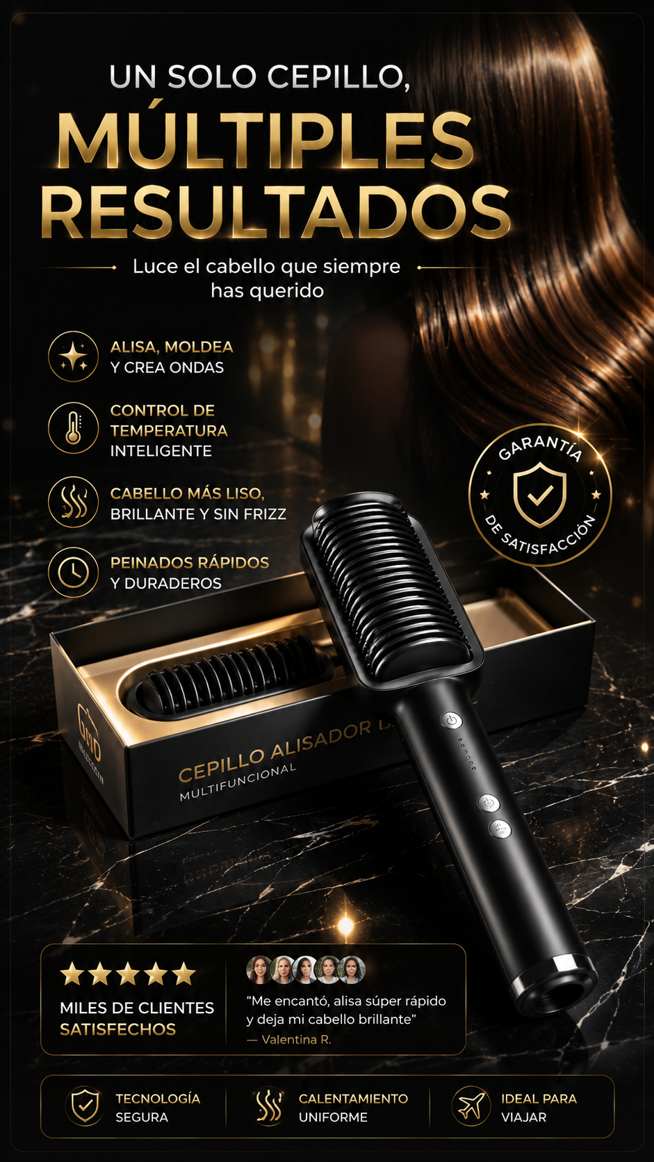Cepillo Alisador Multifuncional