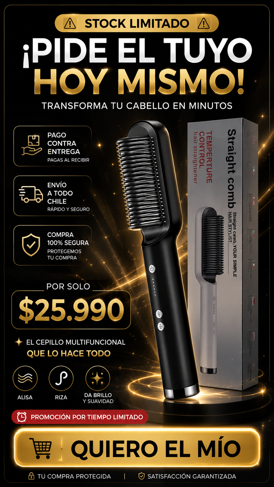 Cepillo Alisador Multifuncional