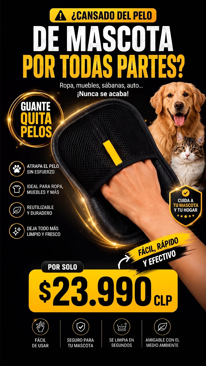 Guante Quitapelos para Mascotas