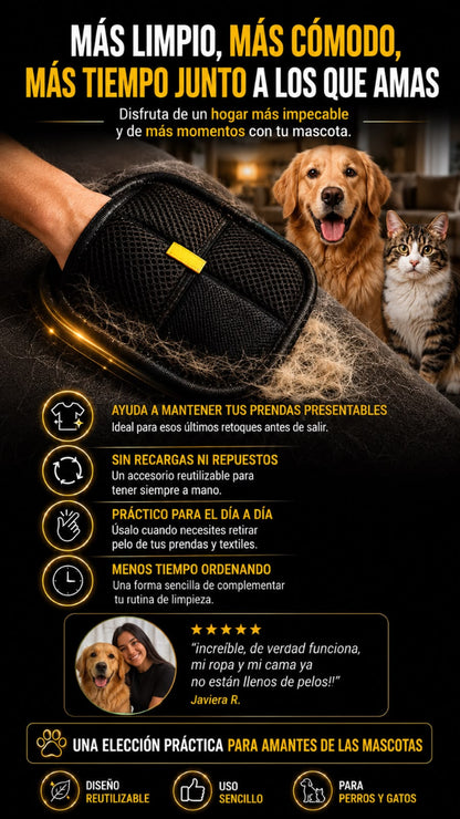 Guante Quitapelos para Mascotas